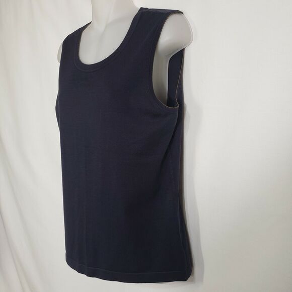 Doncaster Collection Womens Top Medium Sleeveless Silk Scoop Neck Tank Metallic - Picture 5 of 9